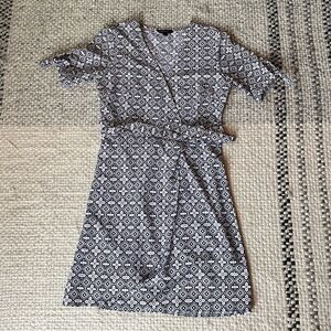 Black and White Banana Republic Wrap Dress